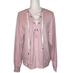 Soulcycle Pink Lace-Up Sweatshirt